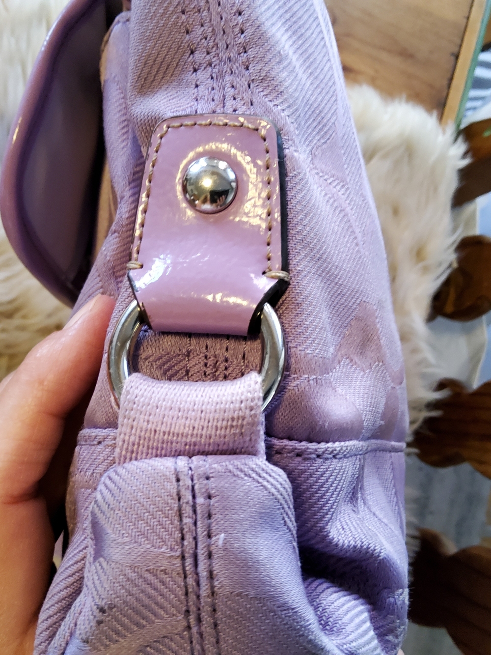 Coach Kyra Signature Crossbody Lavender Vintage VGUC F16550 - Picture 8 of 15